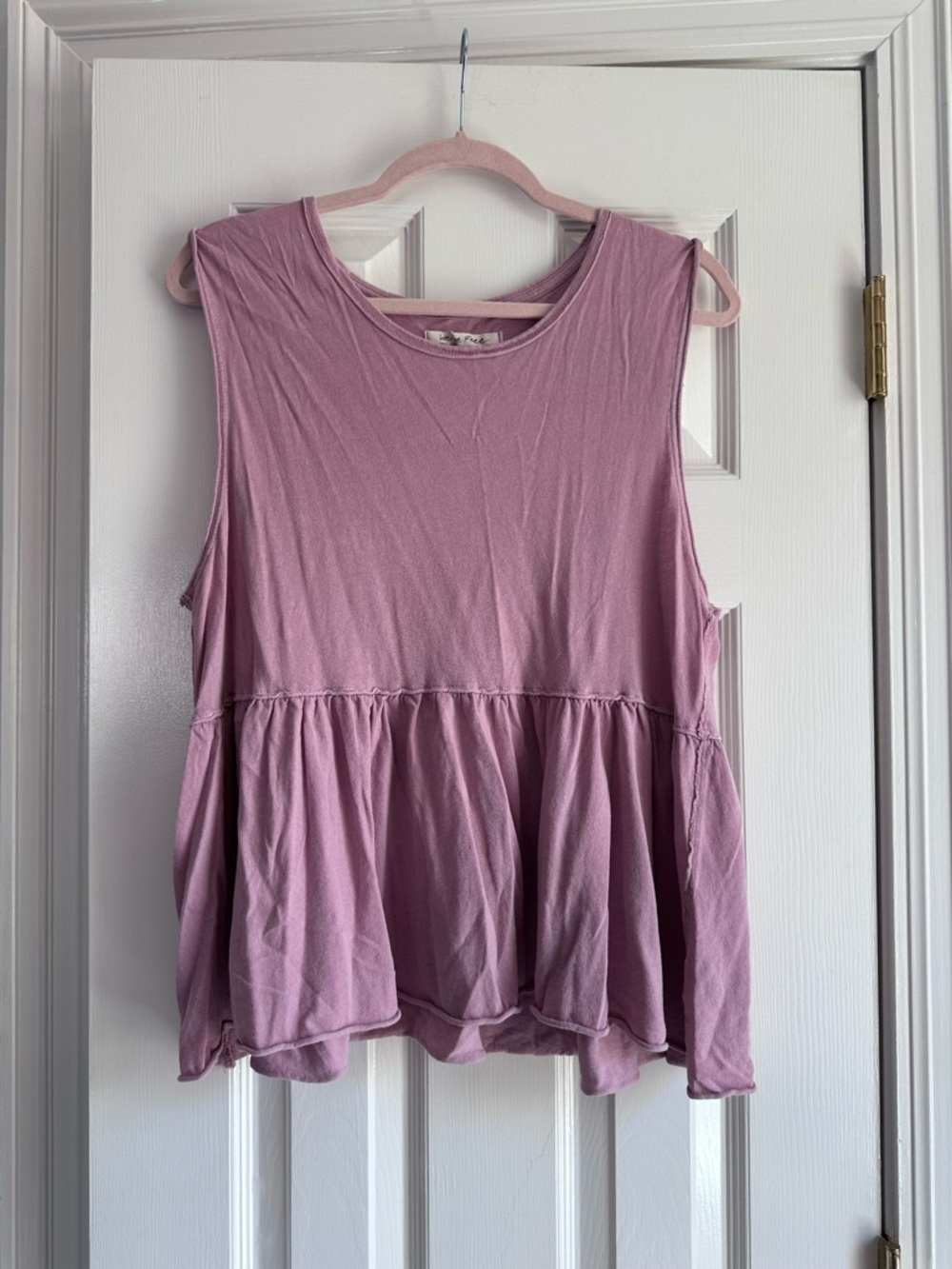FREE PEOPLE Anytime Tank Top Peplum Size Small - small hole by tag